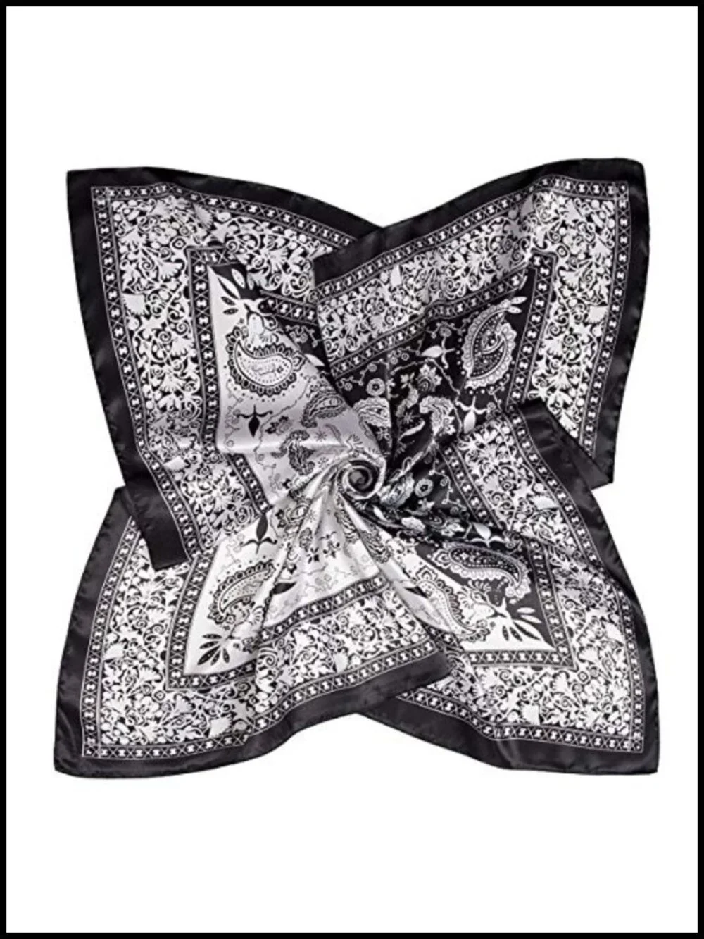 Large Square Satin Scarf 35x35 Inches Multipurpose Fashion Scarf